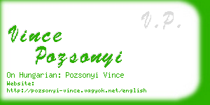 vince pozsonyi business card